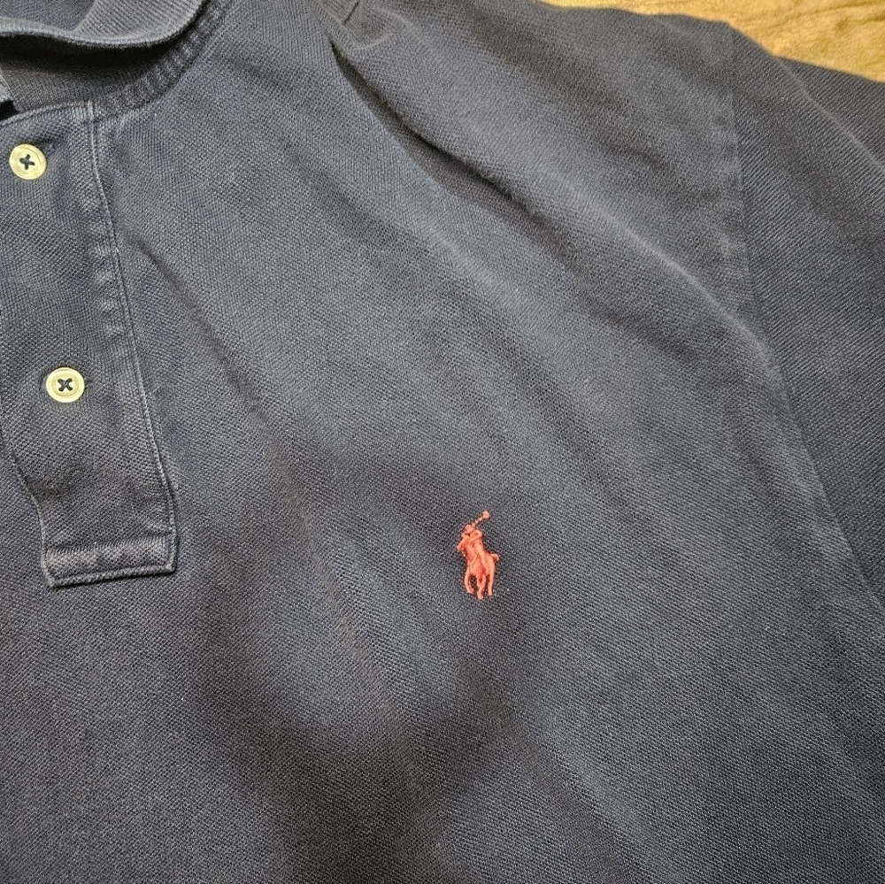 Polo Ralph Lauren Navy Blue Mens 2XB 100% Cotton Classic Preppy - Picture 2 of 8
